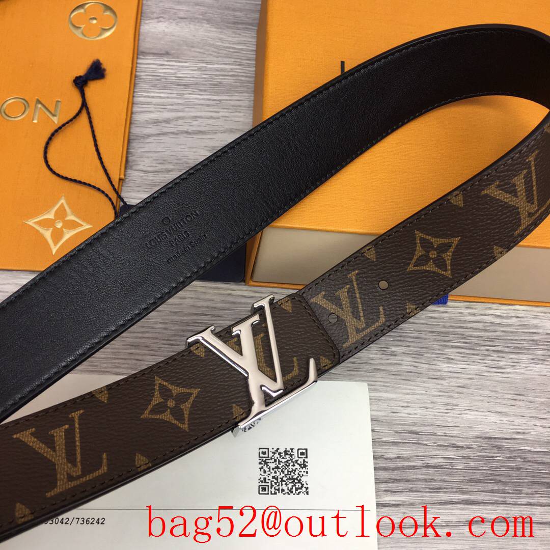 lv Louis Vuitton 35mm iconic initiales monogram reversible belt silver