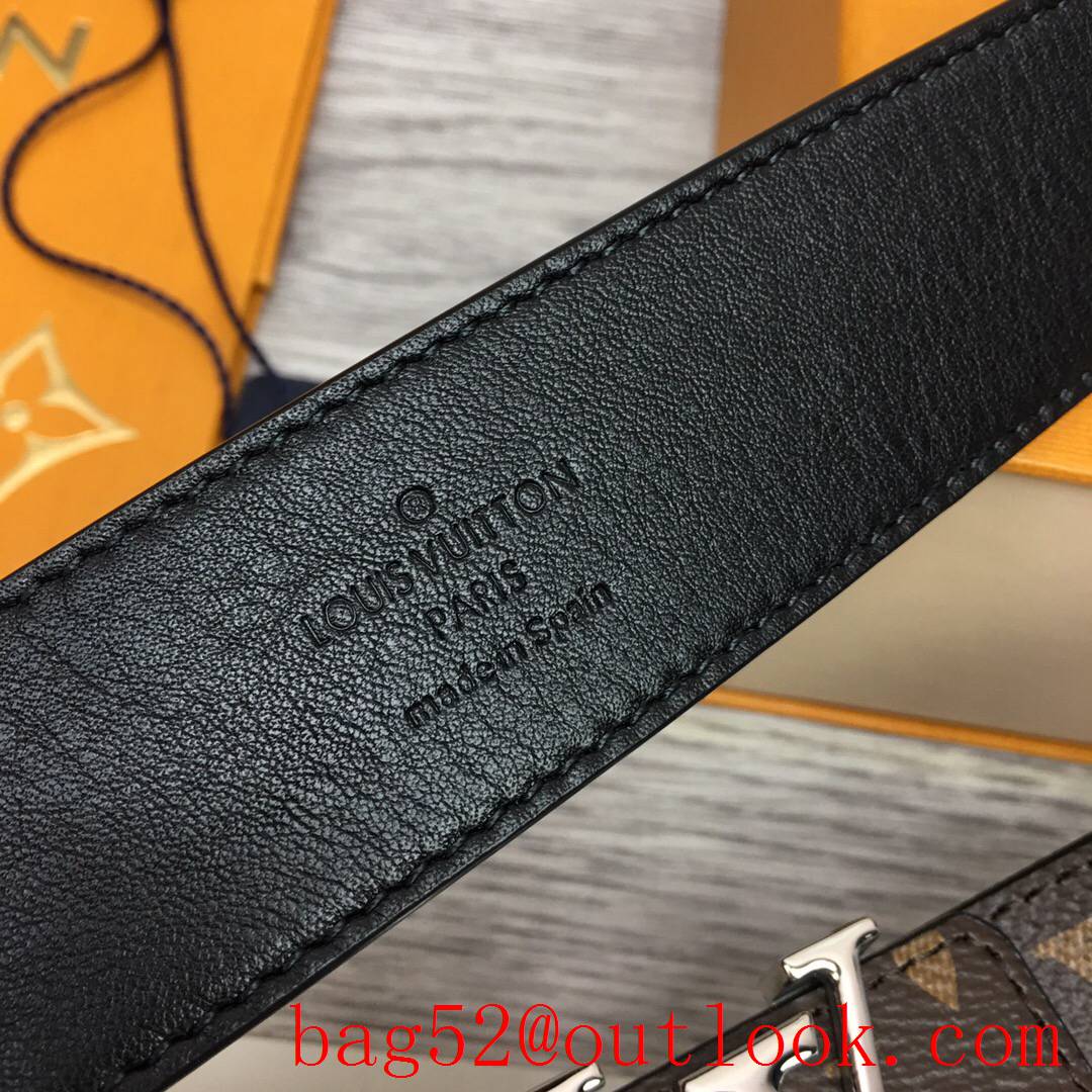 lv Louis Vuitton 35mm iconic initiales monogram reversible belt silver