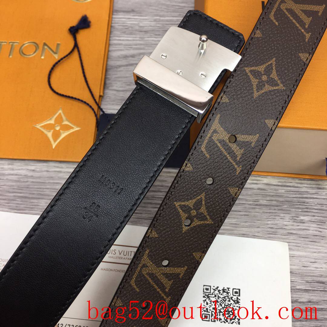 lv Louis Vuitton 35mm iconic initiales monogram reversible belt silver