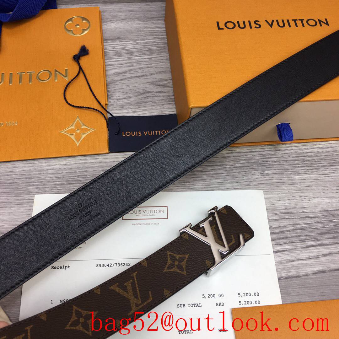 lv Louis Vuitton 35mm iconic initiales monogram reversible belt silver