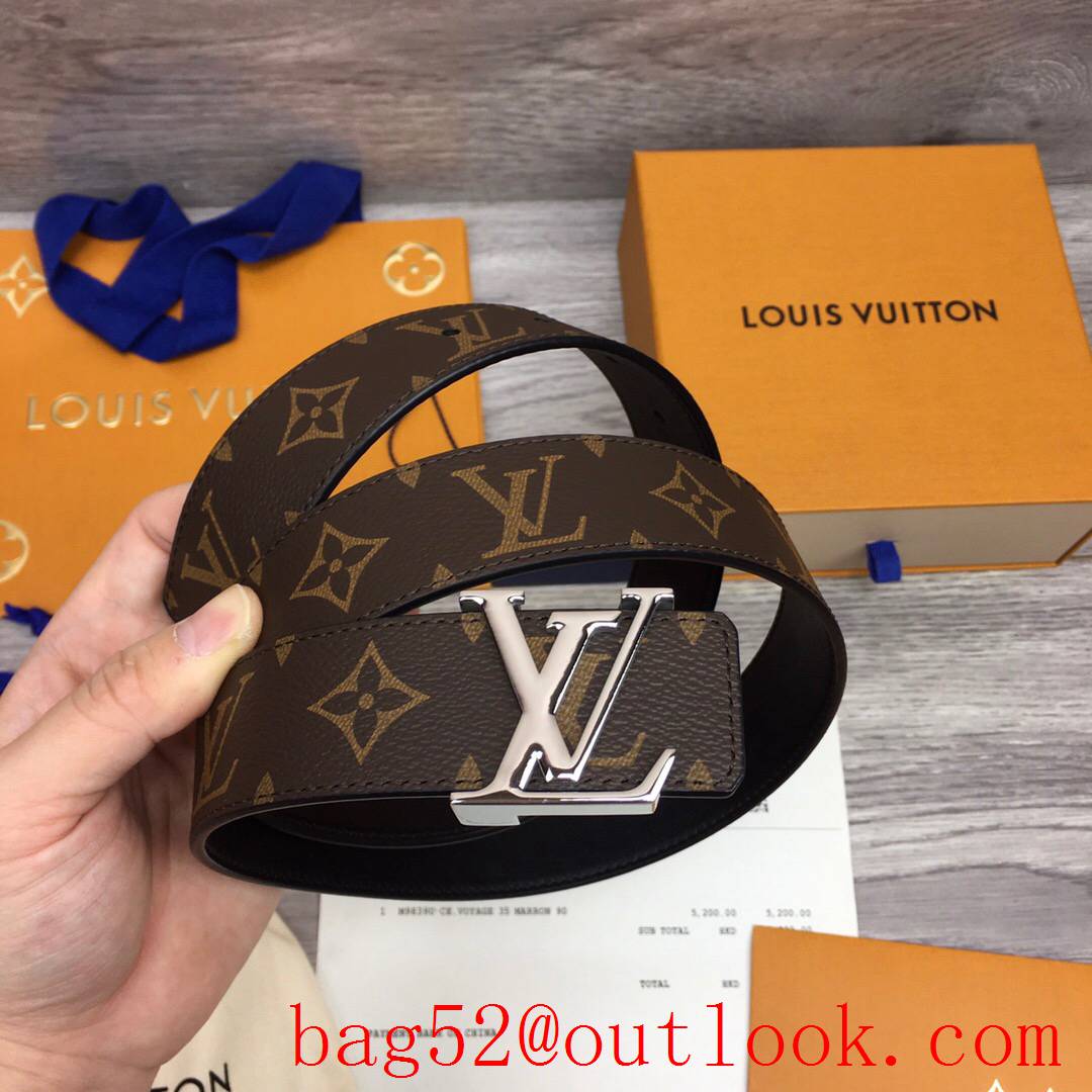 lv Louis Vuitton 35mm iconic initiales monogram reversible belt silver