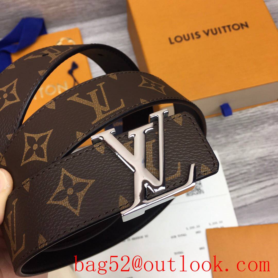 lv Louis Vuitton 35mm iconic initiales monogram reversible belt silver