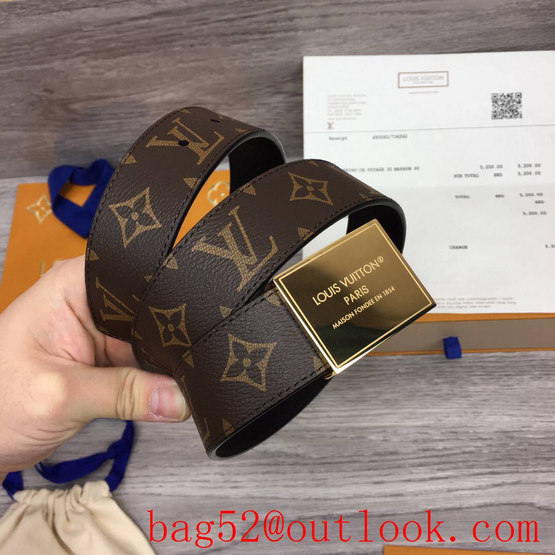 lv Louis Vuitton military 35mm reversible belt v gold