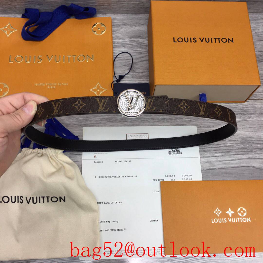 lv Louis Vuitton circle 20mm reversible belt v silver