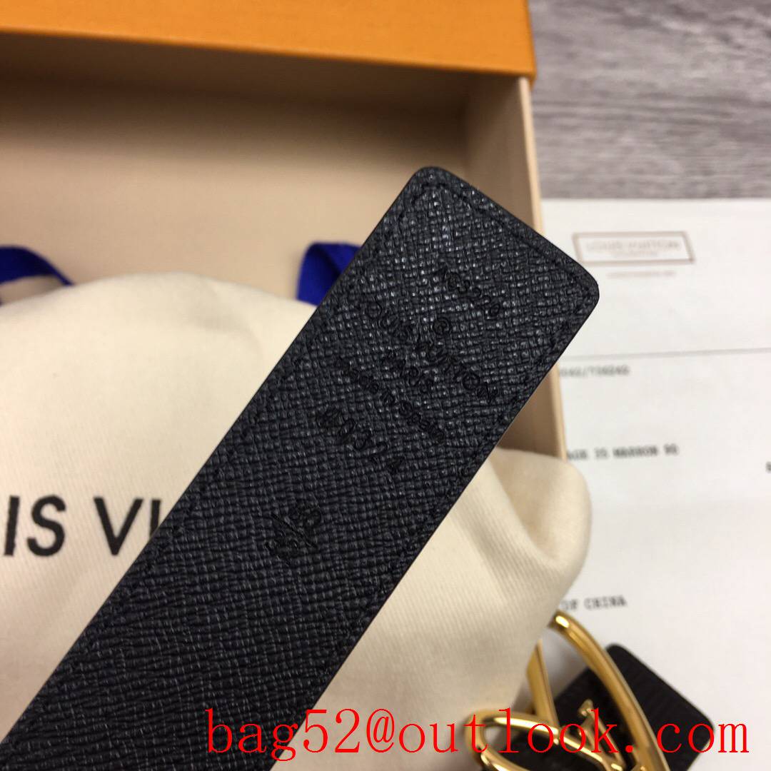 lv Louis Vuitton 30mm black fall in love reversible epi leather belt v gold