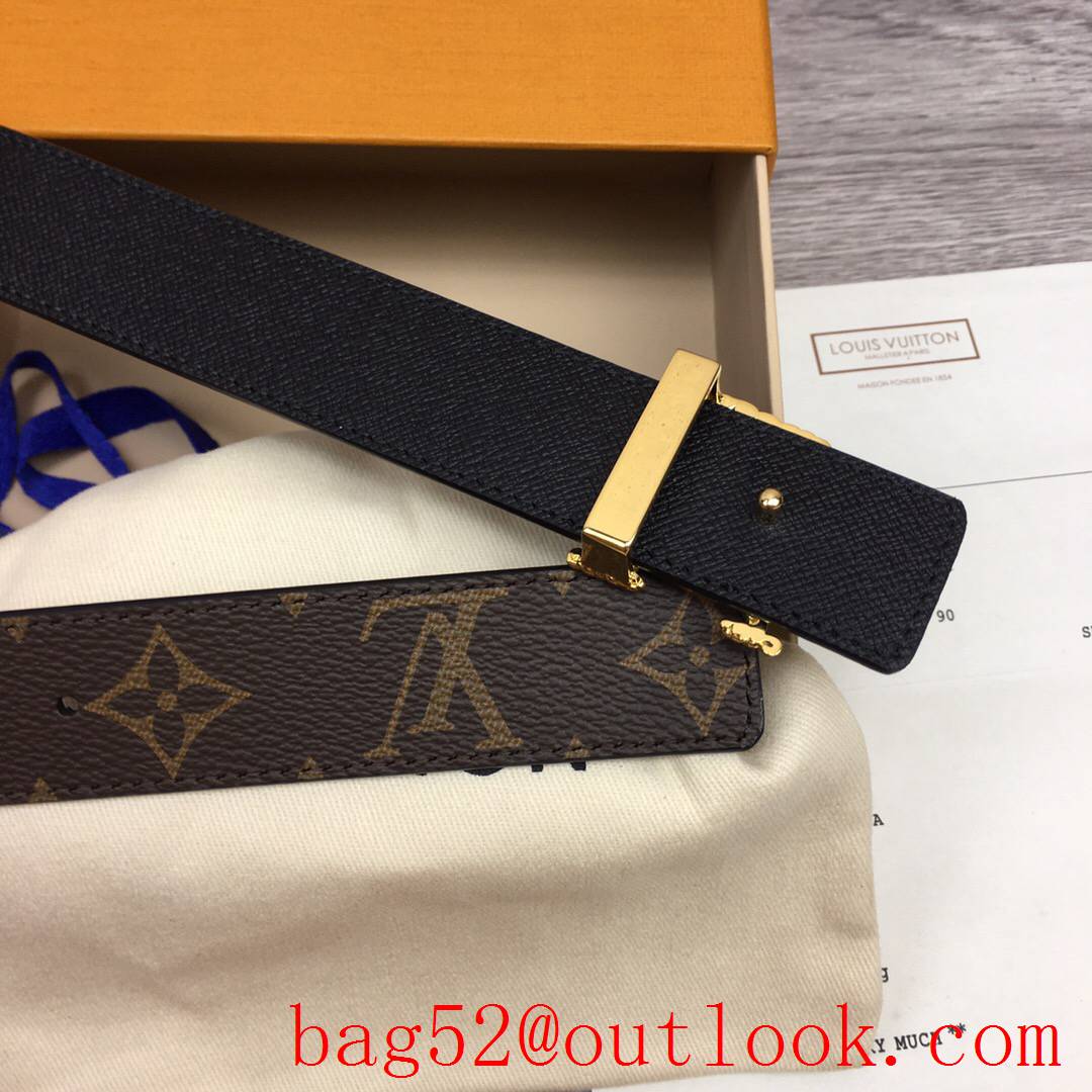 lv Louis Vuitton iconic precious 30mm monogram v black leather reversible belt