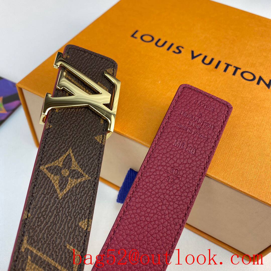 lv Louis Vuitton initiales 30mm monogram v leather reversible belt 12 colors