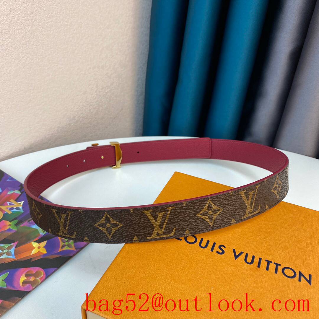 lv Louis Vuitton initiales 30mm monogram v leather reversible belt 12 colors