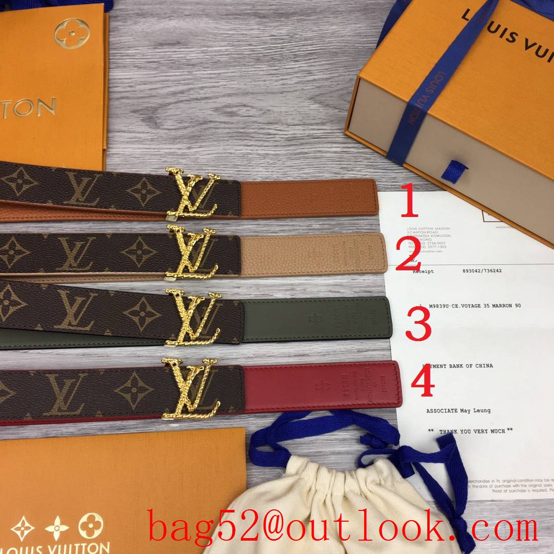 lv Louis Vuitton new initiales buckle 30mm monogram v leather reversible belt 4 colors