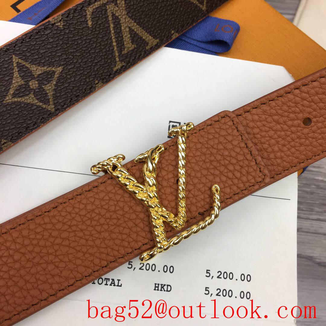 lv Louis Vuitton new initiales buckle 30mm monogram v leather reversible belt 4 colors