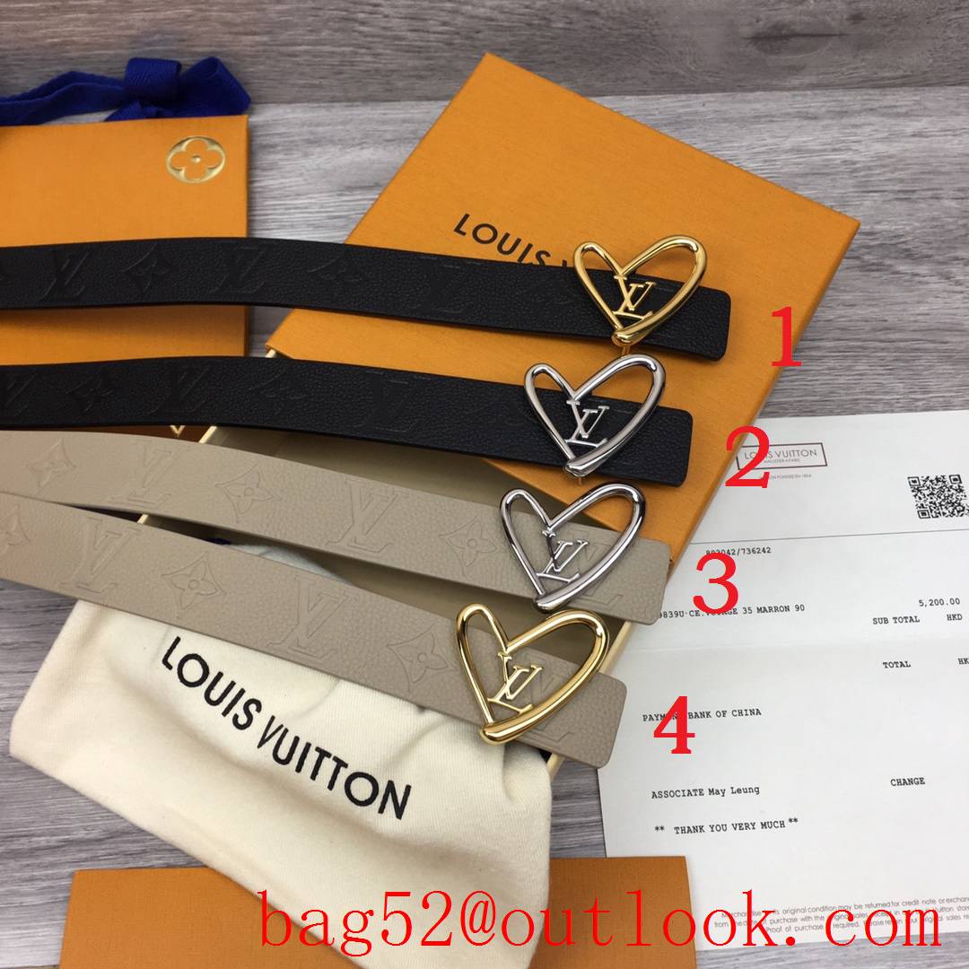 lv Louis Vuitton fall in love leather 30mm reversible belt 4 colors