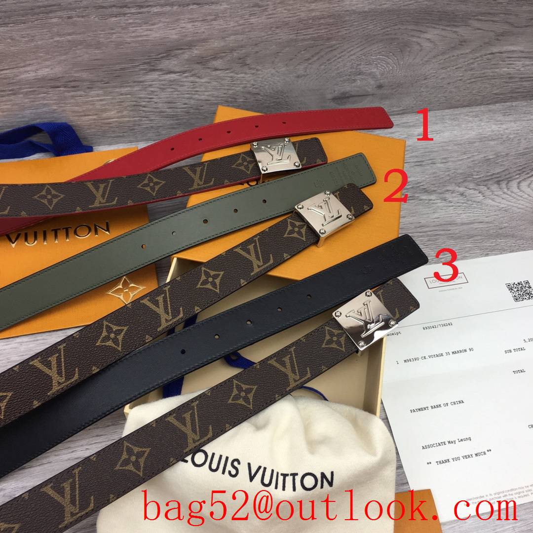 lv Louis Vuitton military 30mm reversible belt 3 colors