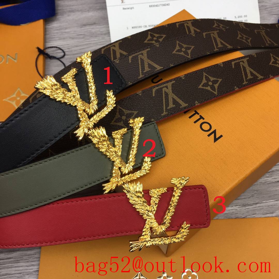 lv Louis Vuitton 30mm new initiales bucklet reversible belt 3 colors