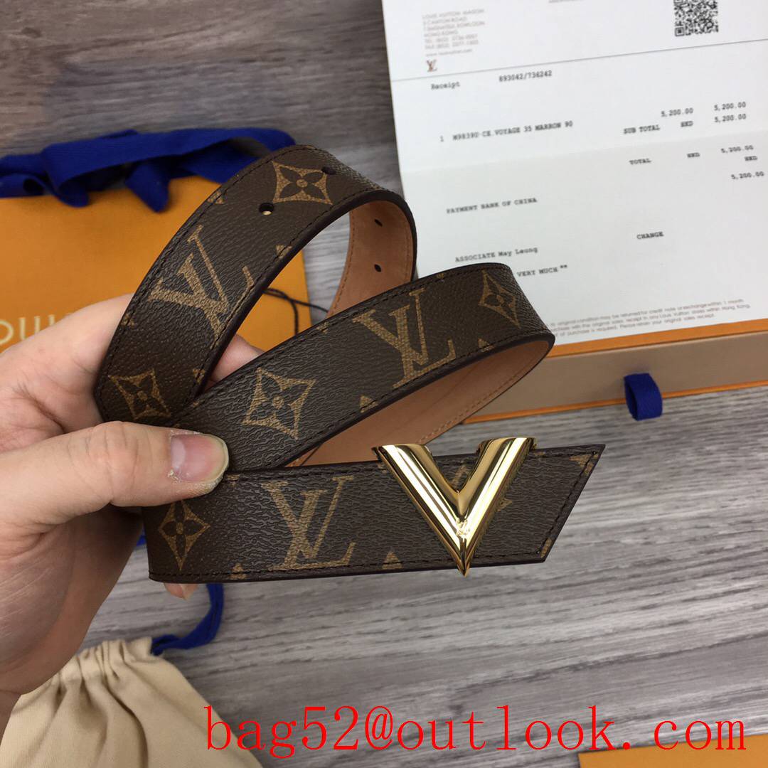lv Louis Vuitton 30mm EssentialV reversible belt 4 colors