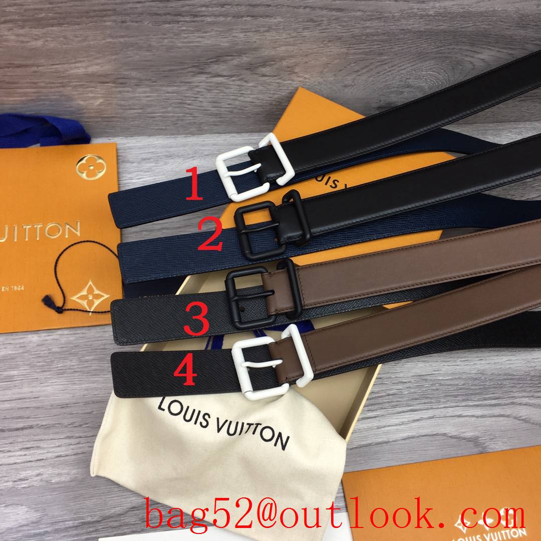 lv Louis Vuitton men 35mm pin buckle leather reversible belt 4 colors