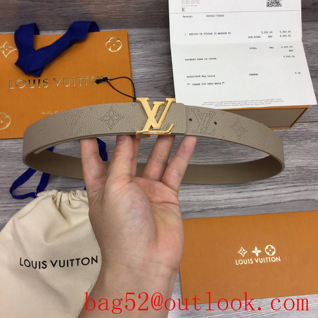 lv Louis Vuitton gray iconic 30mm leather belt M0480W