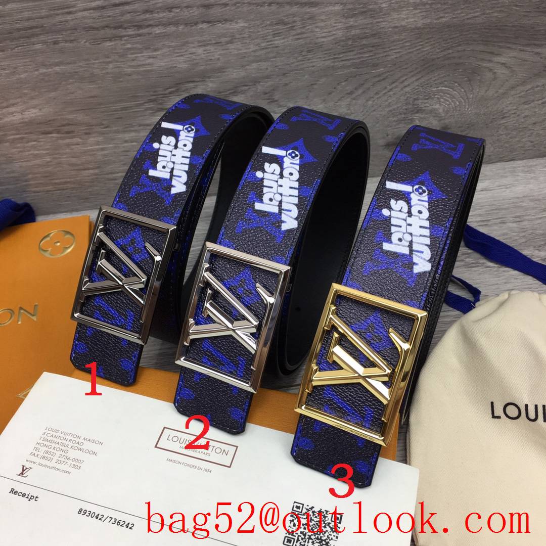 lv Louis Vuitton navy new buckle 40mm belt 3 colors