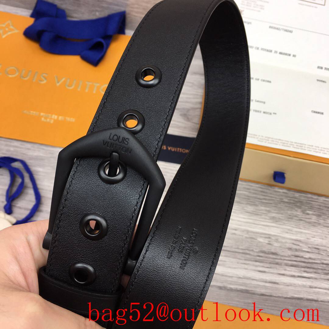 lv Louis Vuitton men 35mm black leather pin buckle belt