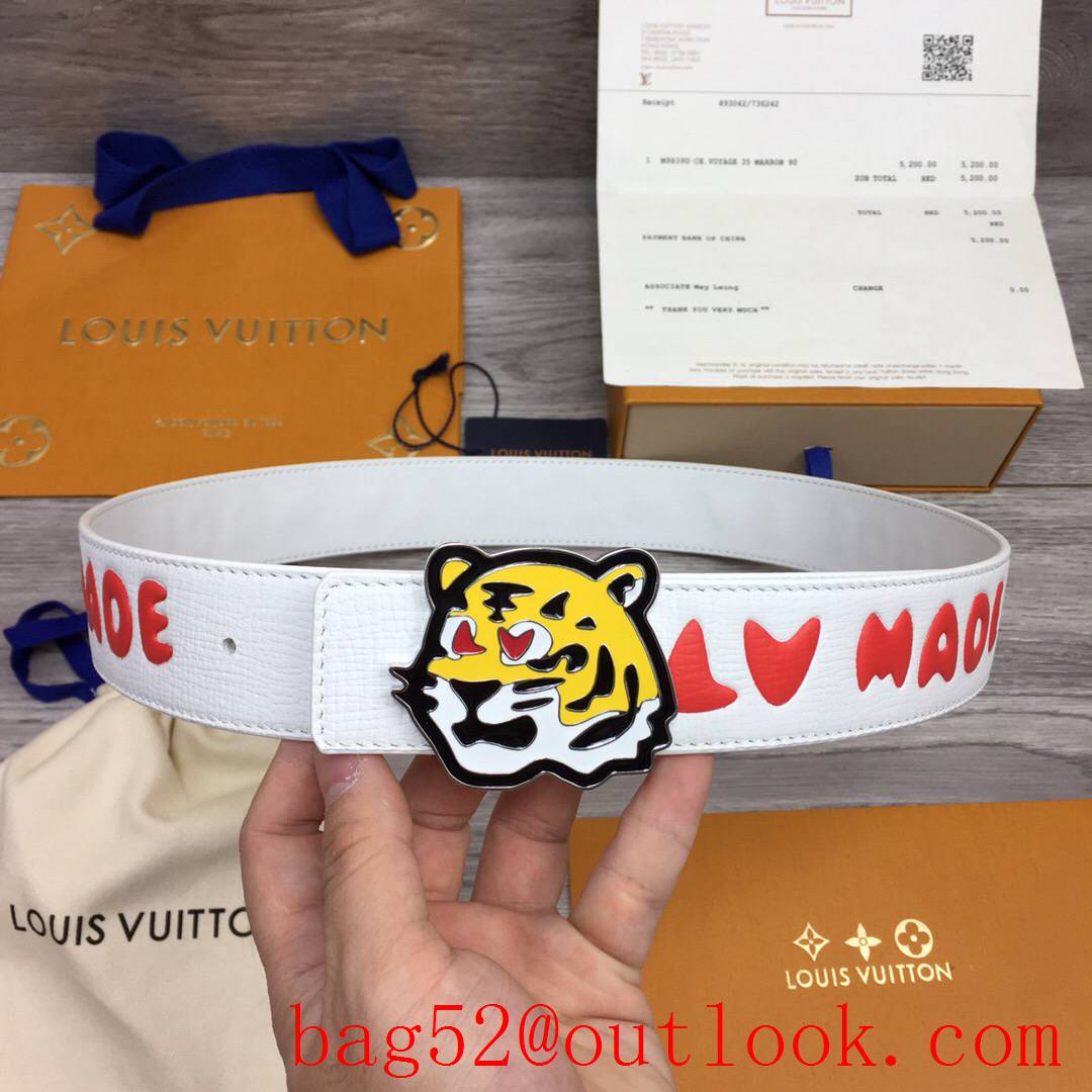 lv Louis Vuitton nigo tiger leather belt