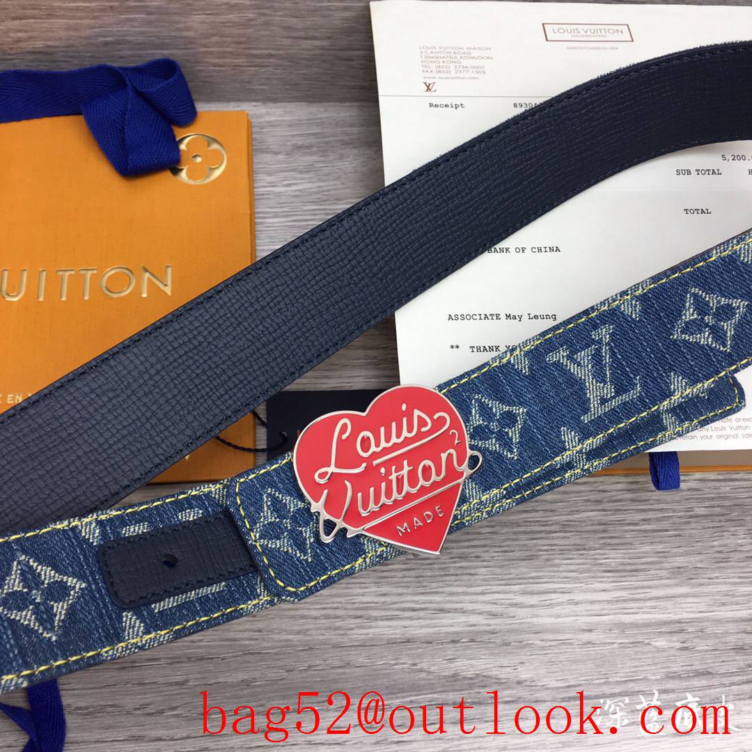 lv Louis Vuitton nigo denim with leather belt