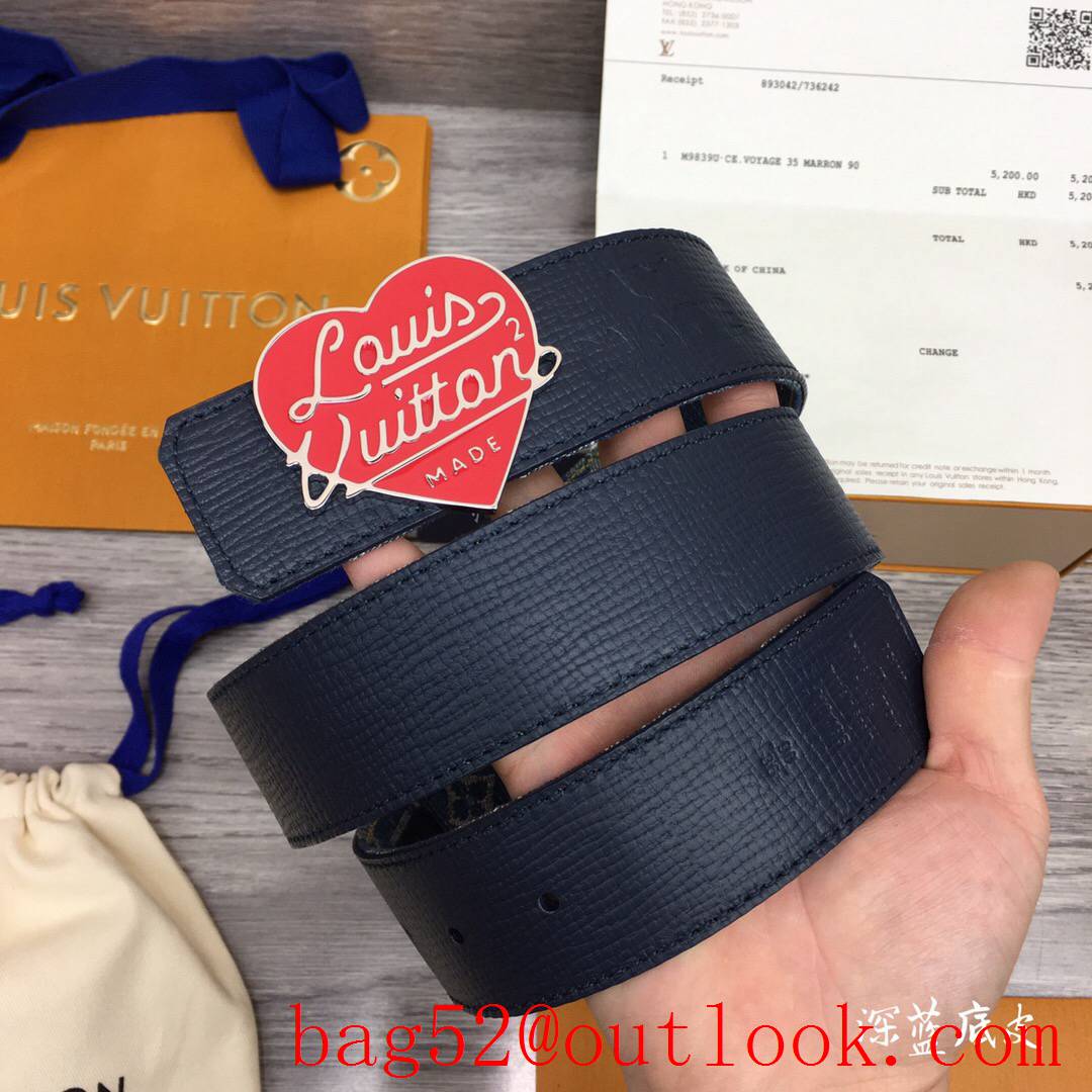 lv Louis Vuitton nigo denim with leather belt