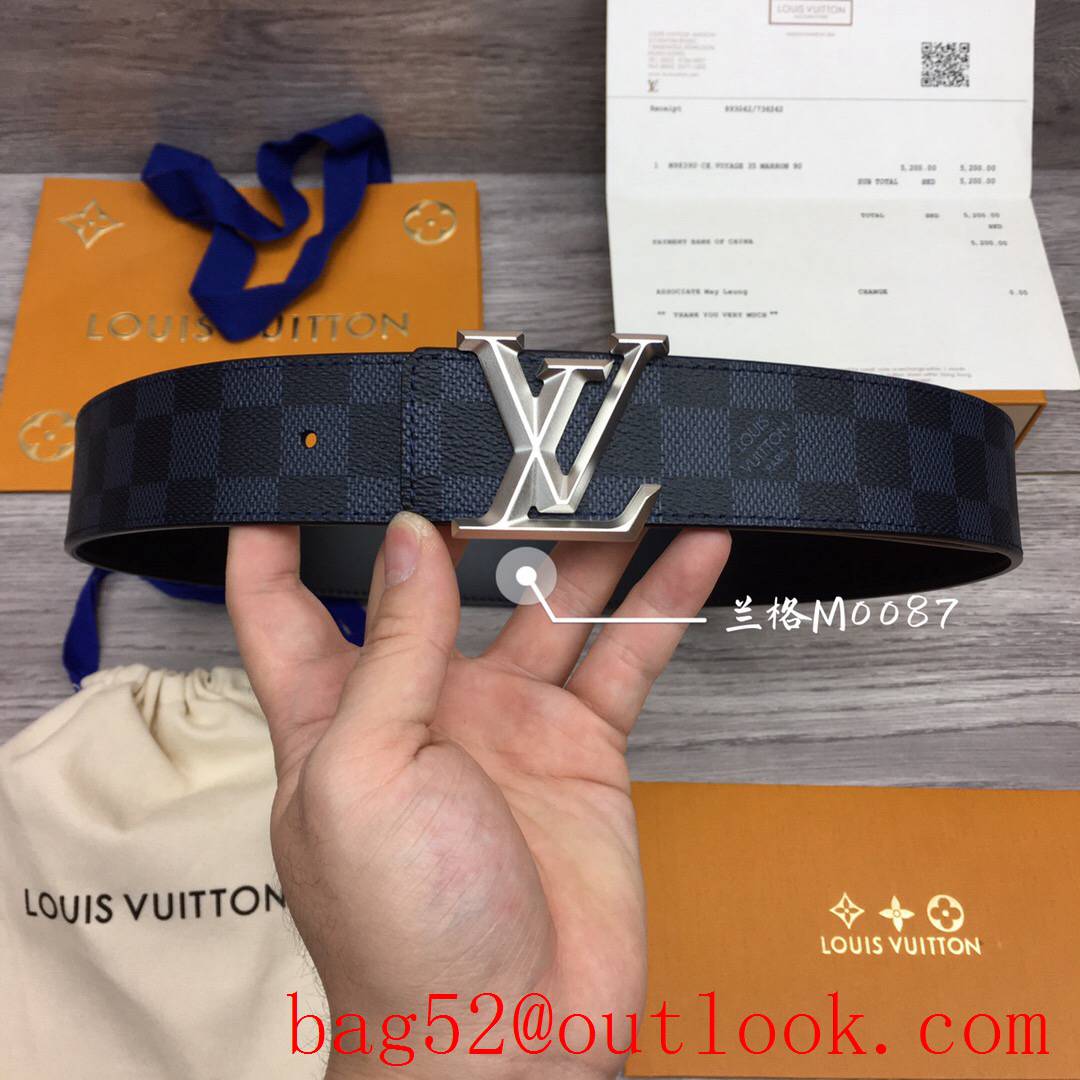 lv Louis Vuitton 40mm initiales damier M0087 belt v silver