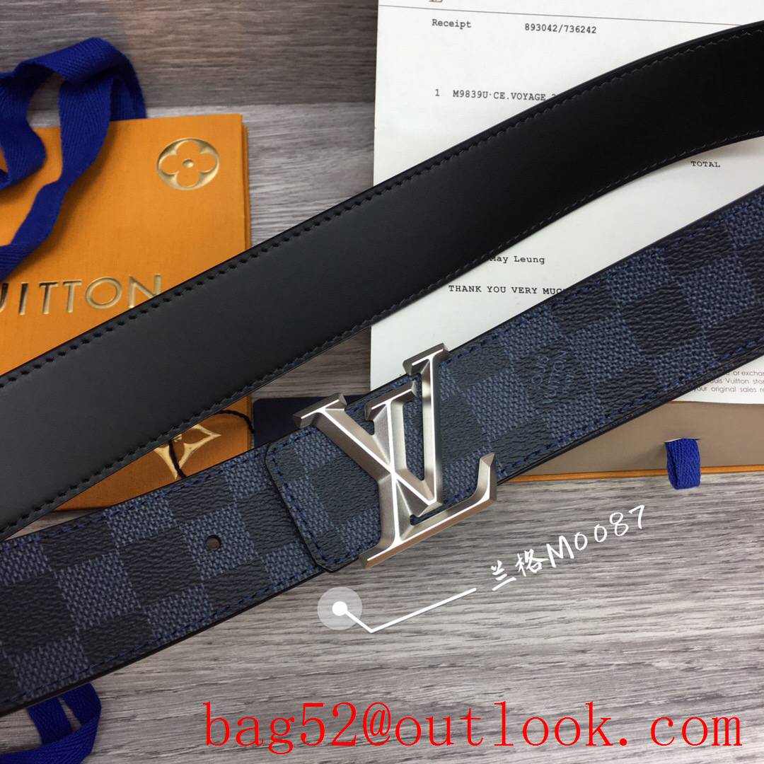 lv Louis Vuitton 40mm initiales damier M0087 belt v silver