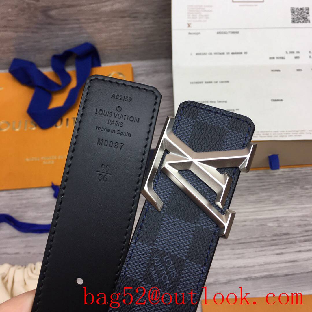 lv Louis Vuitton 40mm initiales damier M0087 belt v silver