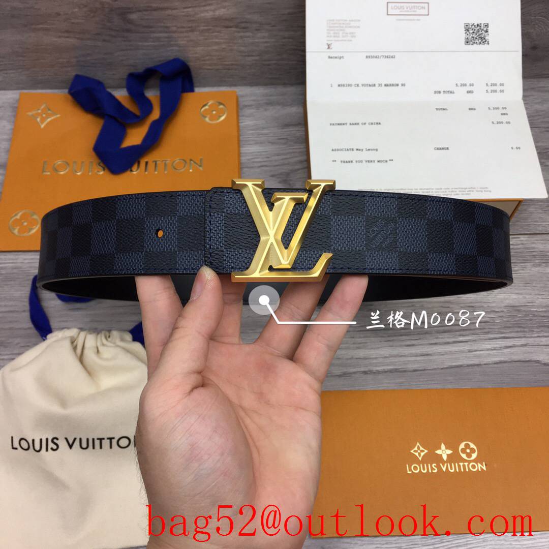 lv Louis Vuitton 40mm initiales damier M0087 belt v gold