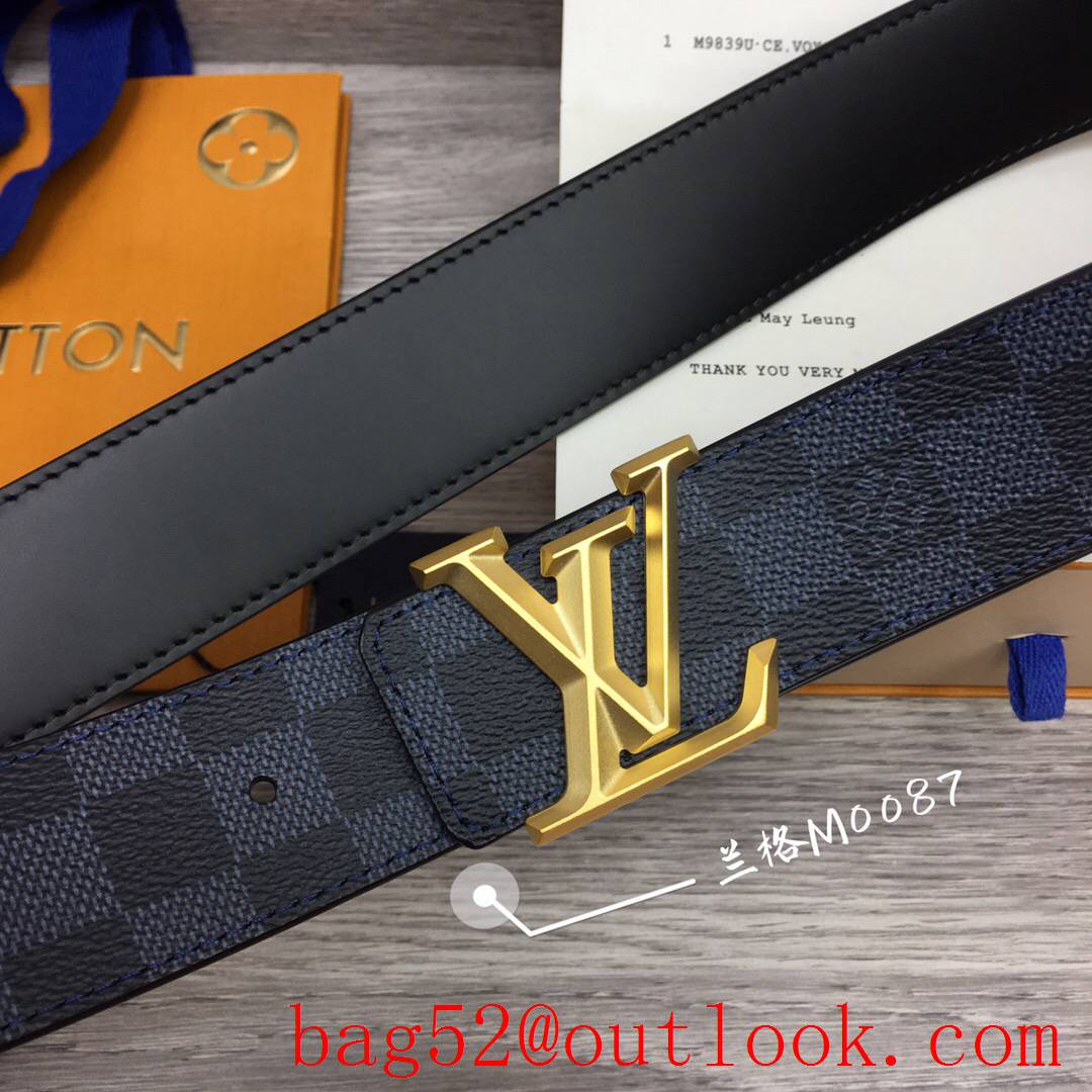 lv Louis Vuitton 40mm initiales damier M0087 belt v gold