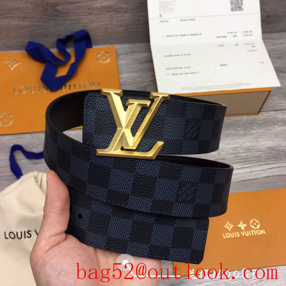 lv Louis Vuitton 40mm initiales damier M0087 belt v gold