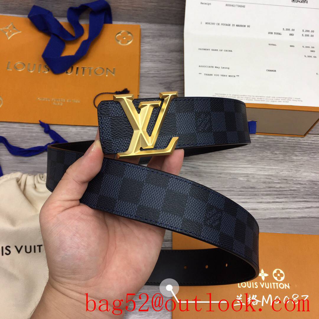 lv Louis Vuitton 40mm initiales damier M0087 belt v gold