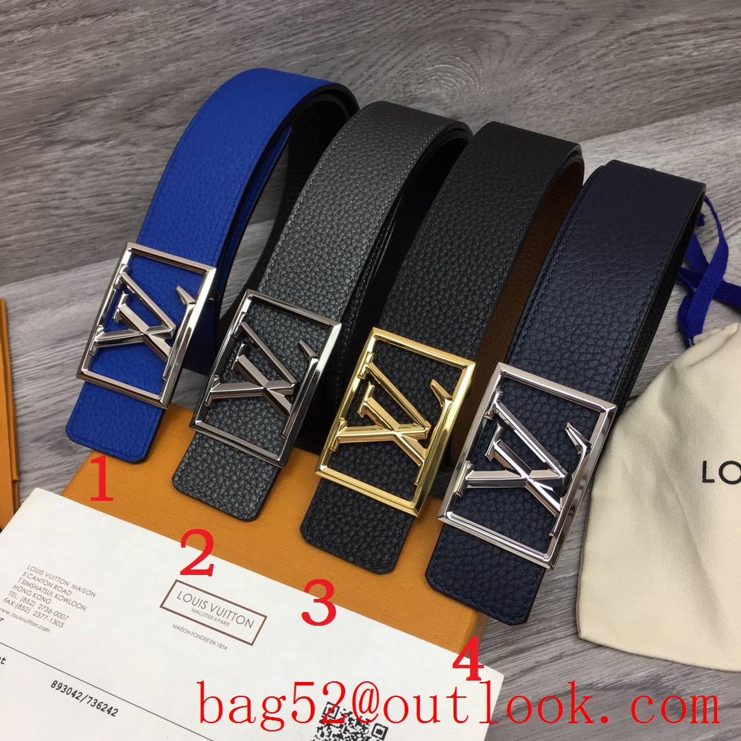 lv Louis Vuitton 40mm frame buckle frosted leather initiales reversible belt 4 colors