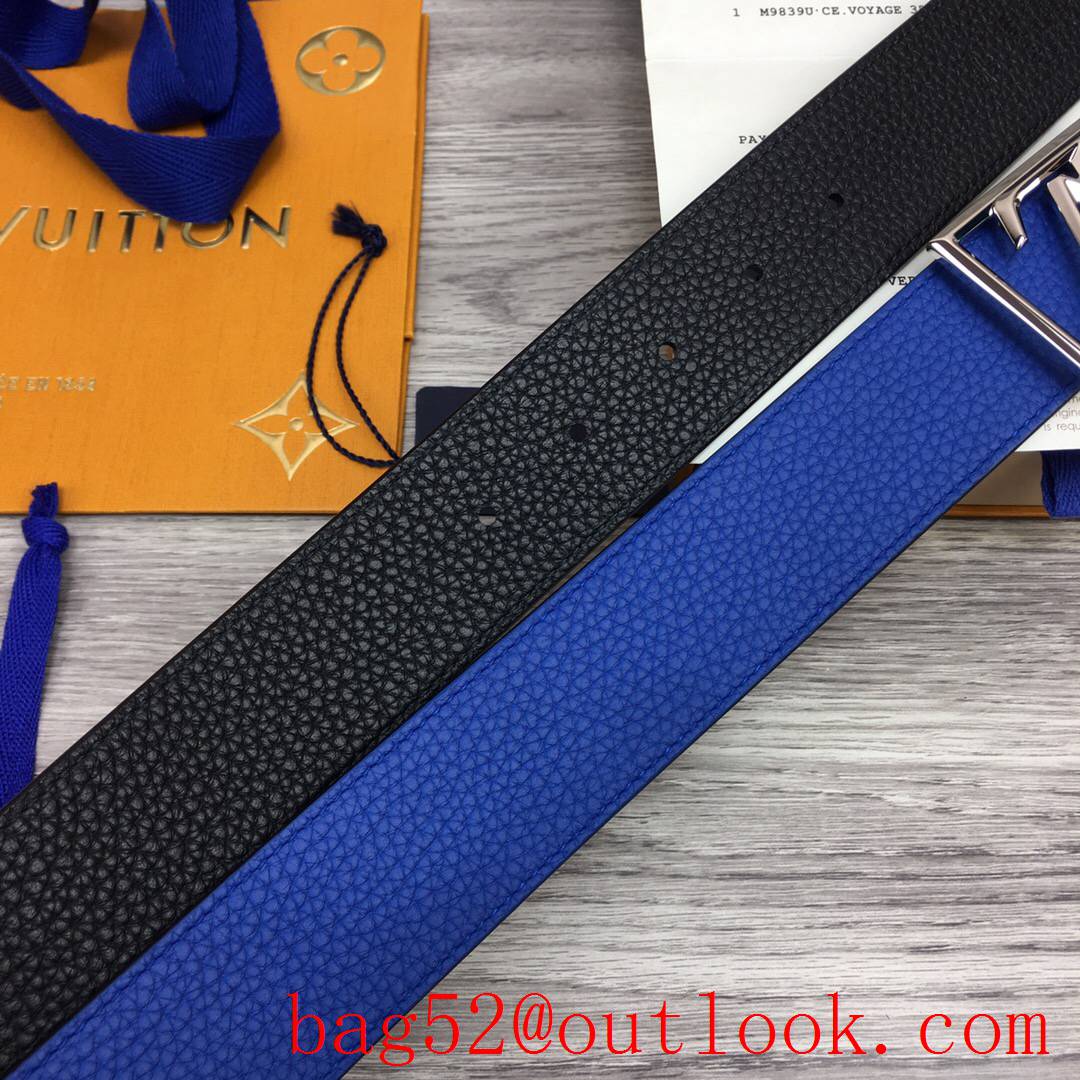lv Louis Vuitton 40mm frame buckle frosted leather initiales reversible belt 4 colors