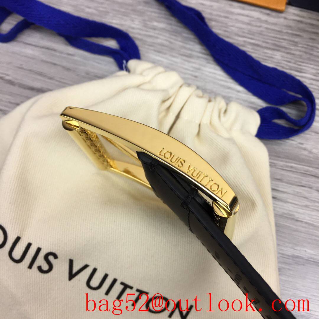 lv Louis Vuitton 40mm monogram leather pin pont neuf buckle belt M9044 4 colors