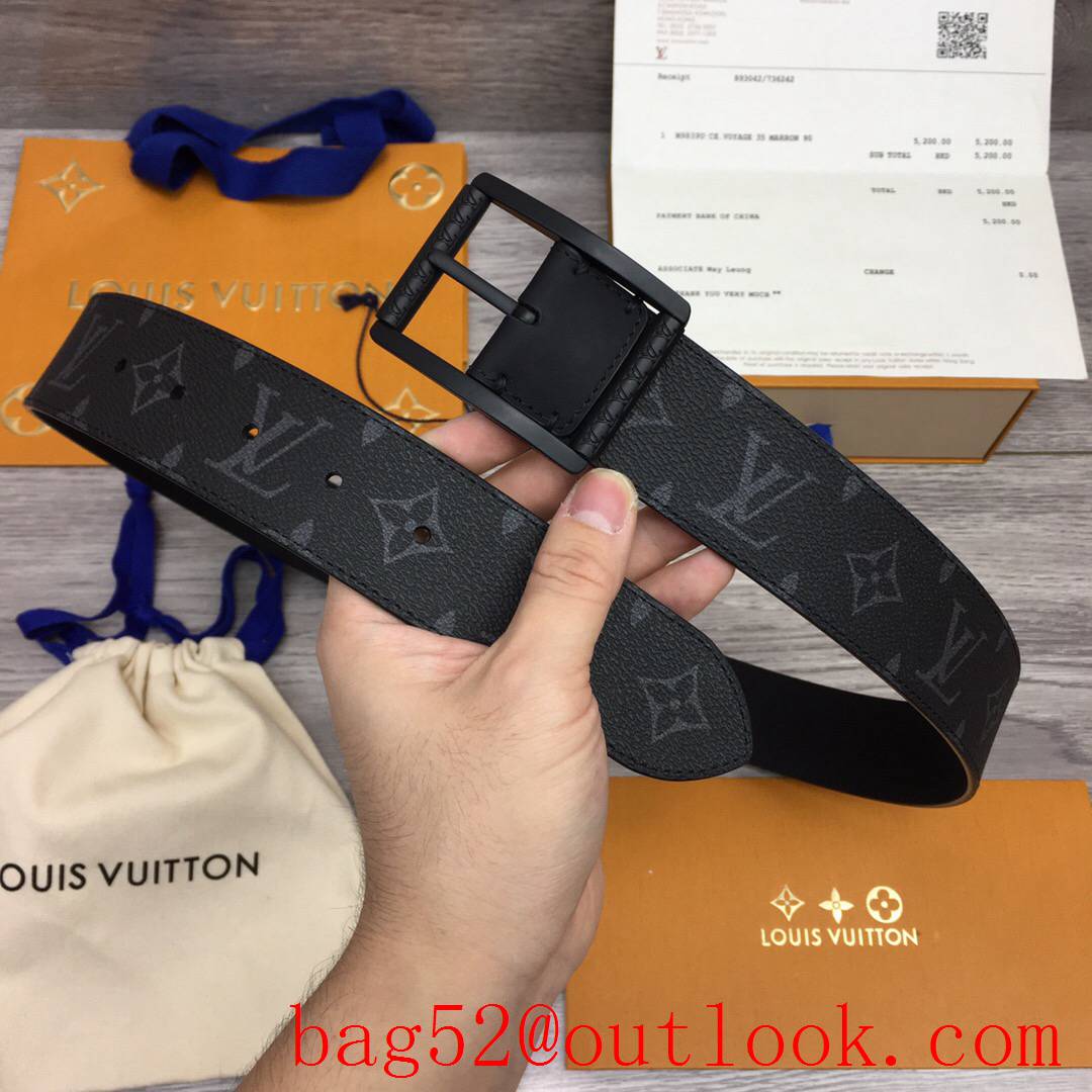 lv Louis Vuitton 40mm monogram leather pin pont neuf buckle belt M9044 4 colors