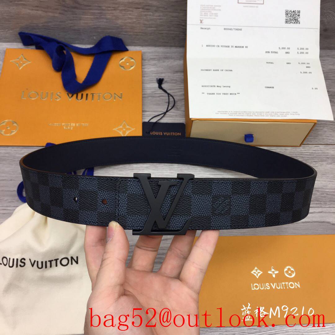 lv Louis Vuitton 40mm damier print initiales buckle belt M9210 4 colors