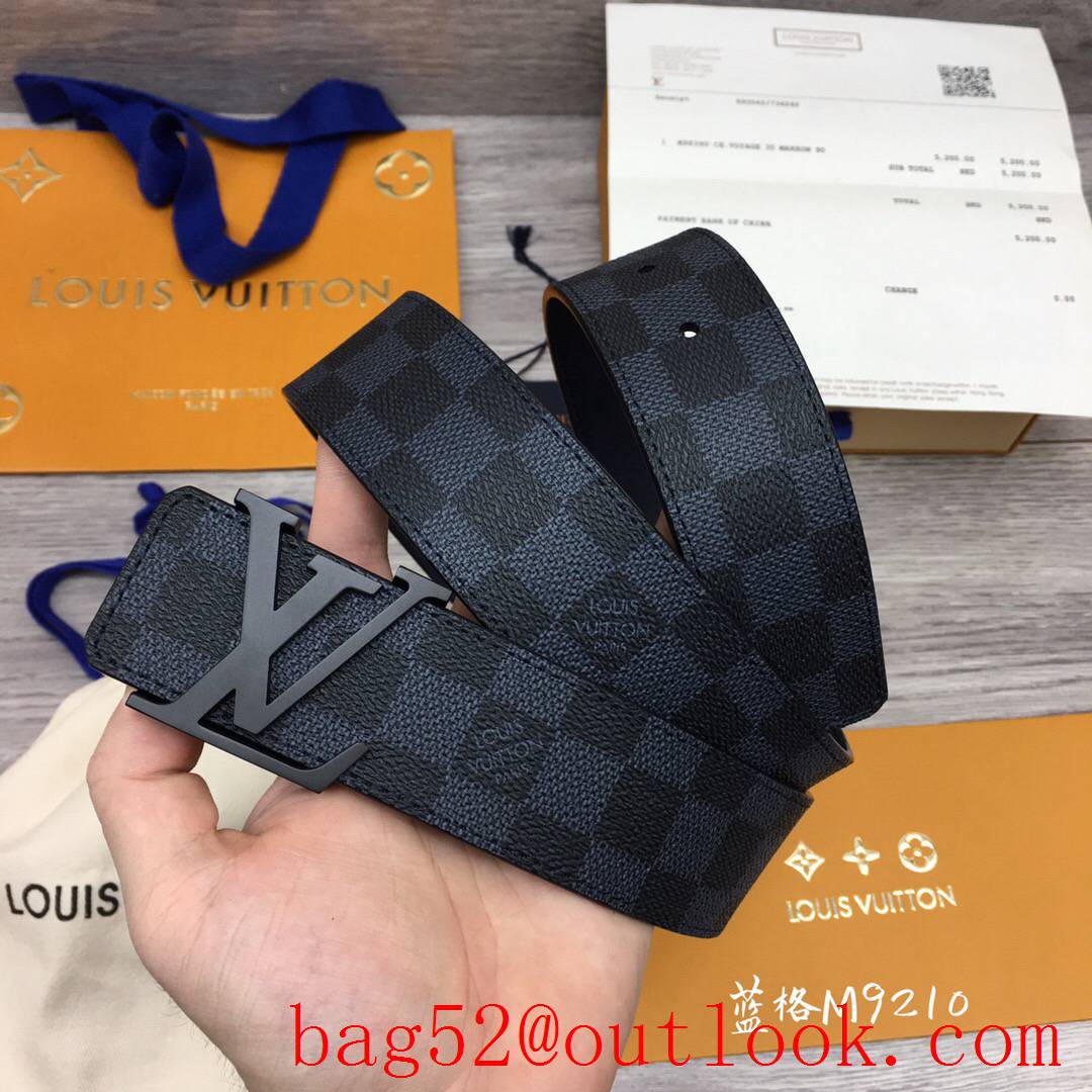 lv Louis Vuitton 40mm damier print initiales buckle belt M9210 4 colors