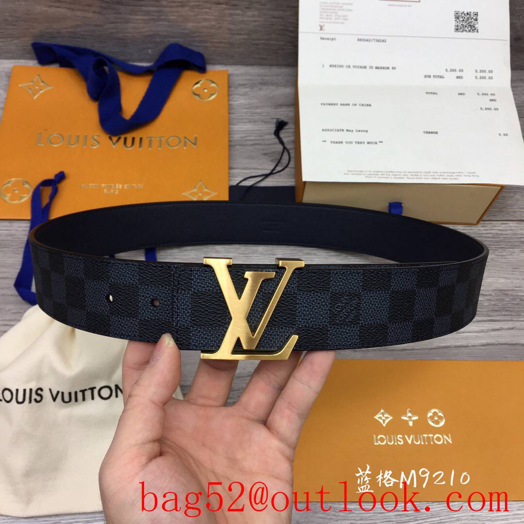 lv Louis Vuitton 40mm damier print initiales buckle belt M9210 4 colors