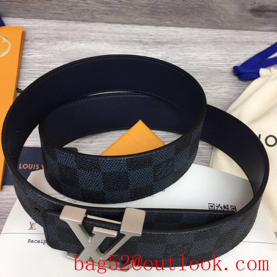 lv Louis Vuitton 40mm damier print initiales buckle belt M9210 4 colors