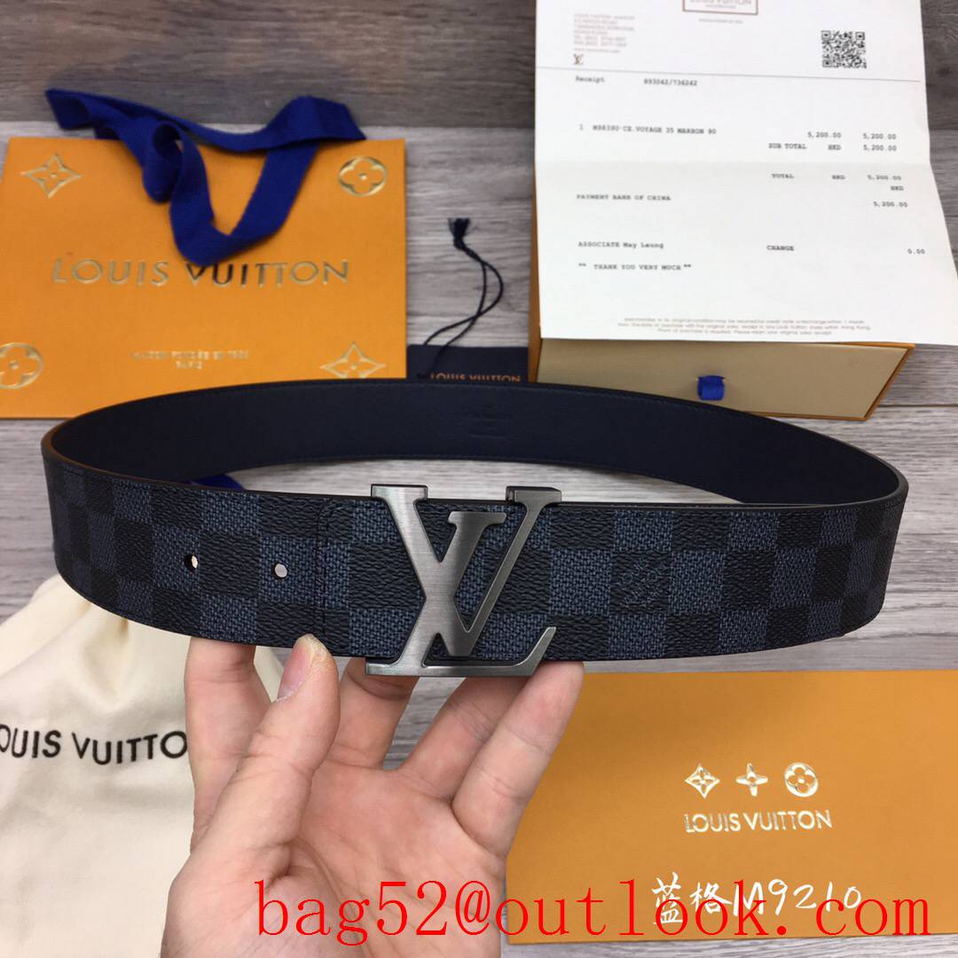 lv Louis Vuitton 40mm damier print initiales buckle belt M9210 4 colors