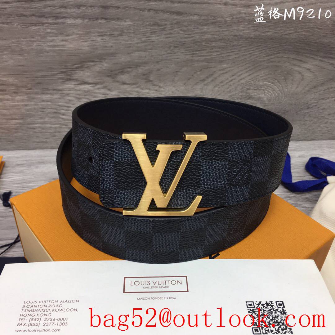 lv Louis Vuitton 40mm damier print initiales buckle belt M9210 4 colors