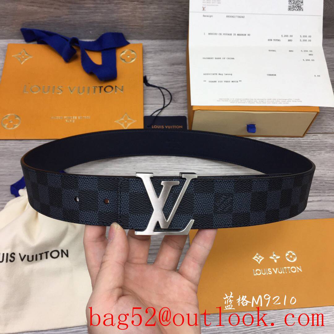 lv Louis Vuitton 40mm damier print initiales buckle belt M9210 4 colors