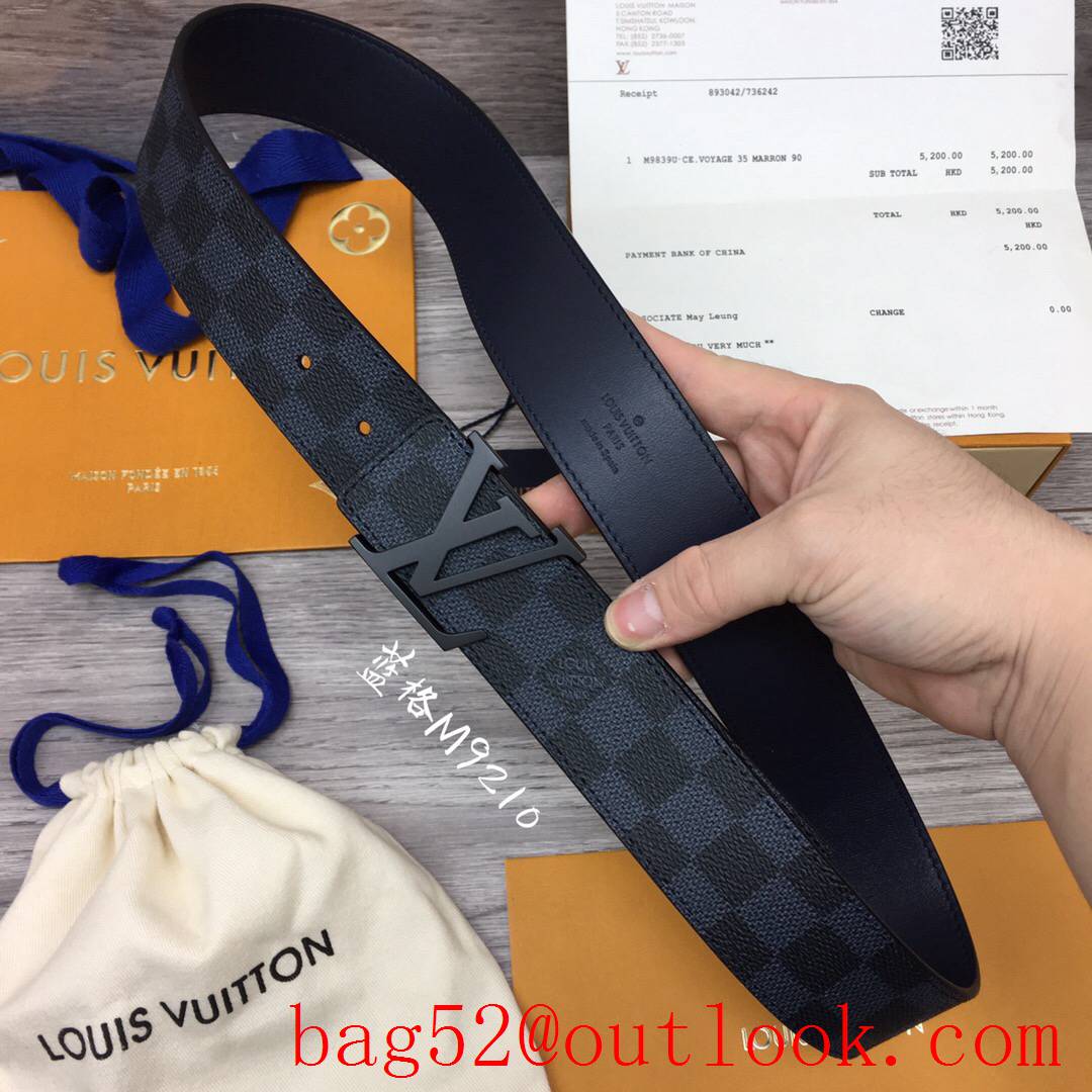 lv Louis Vuitton 40mm damier print initiales buckle belt M9210 4 colors