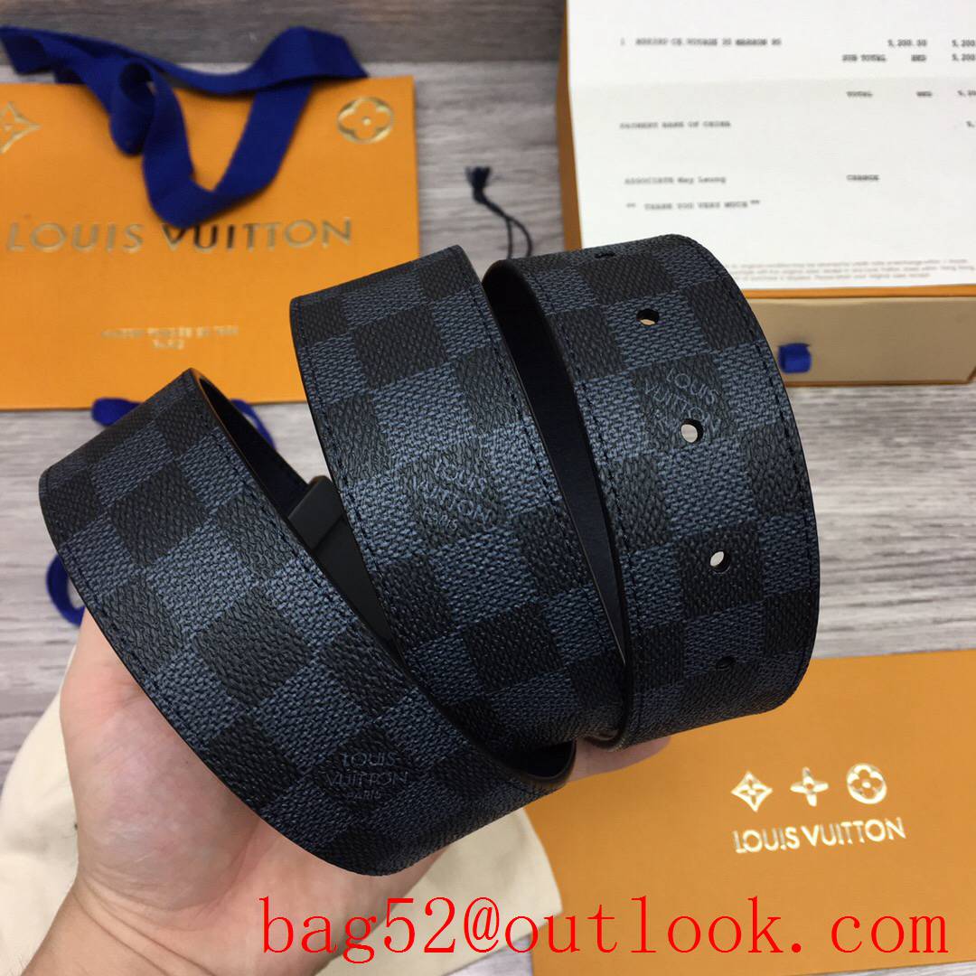 lv Louis Vuitton 40mm damier print initiales buckle belt M9210 4 colors