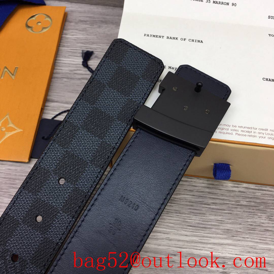 lv Louis Vuitton 40mm damier print initiales buckle belt M9210 4 colors