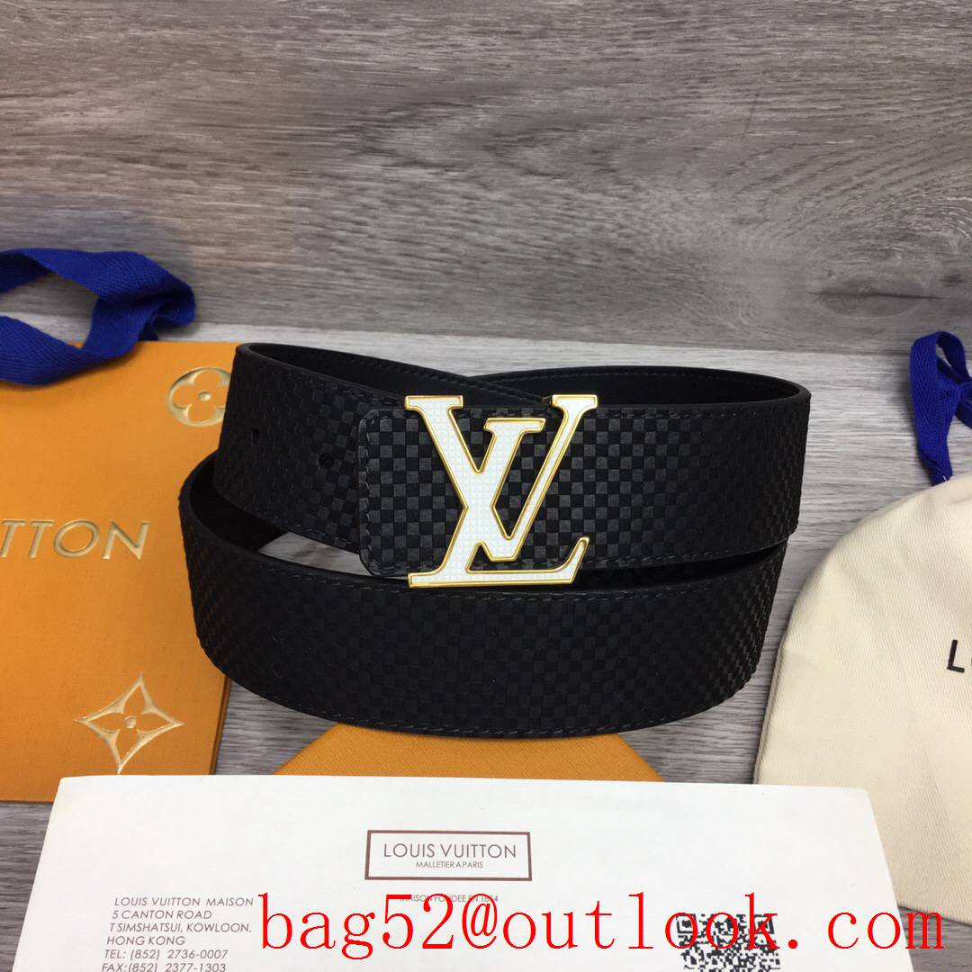 lv Louis Vuitton 40mm frosted leather chain rainbow buckle belt 5 colors
