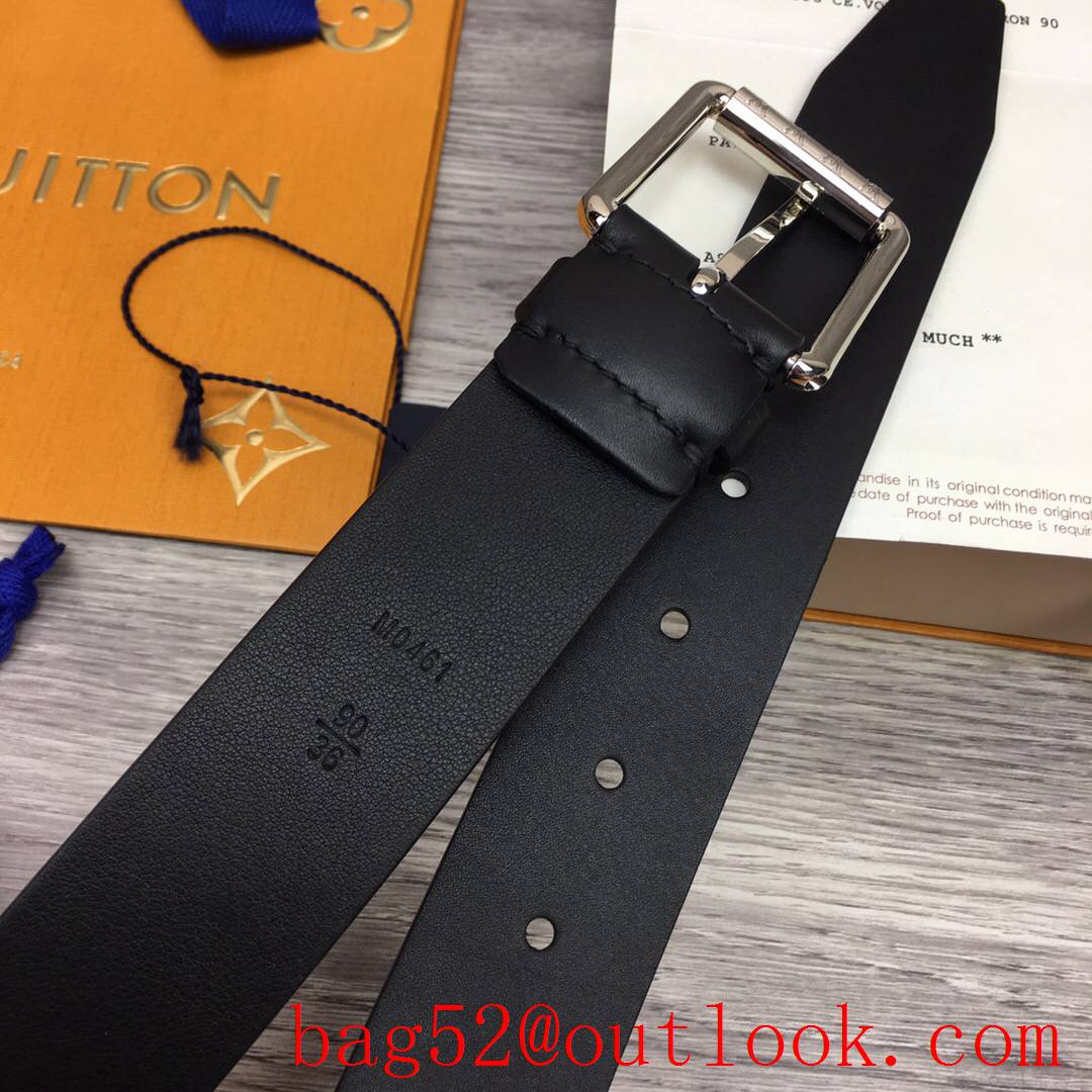 lv Louis Vuitton 35mm black leather pin buckle belt 3 colors