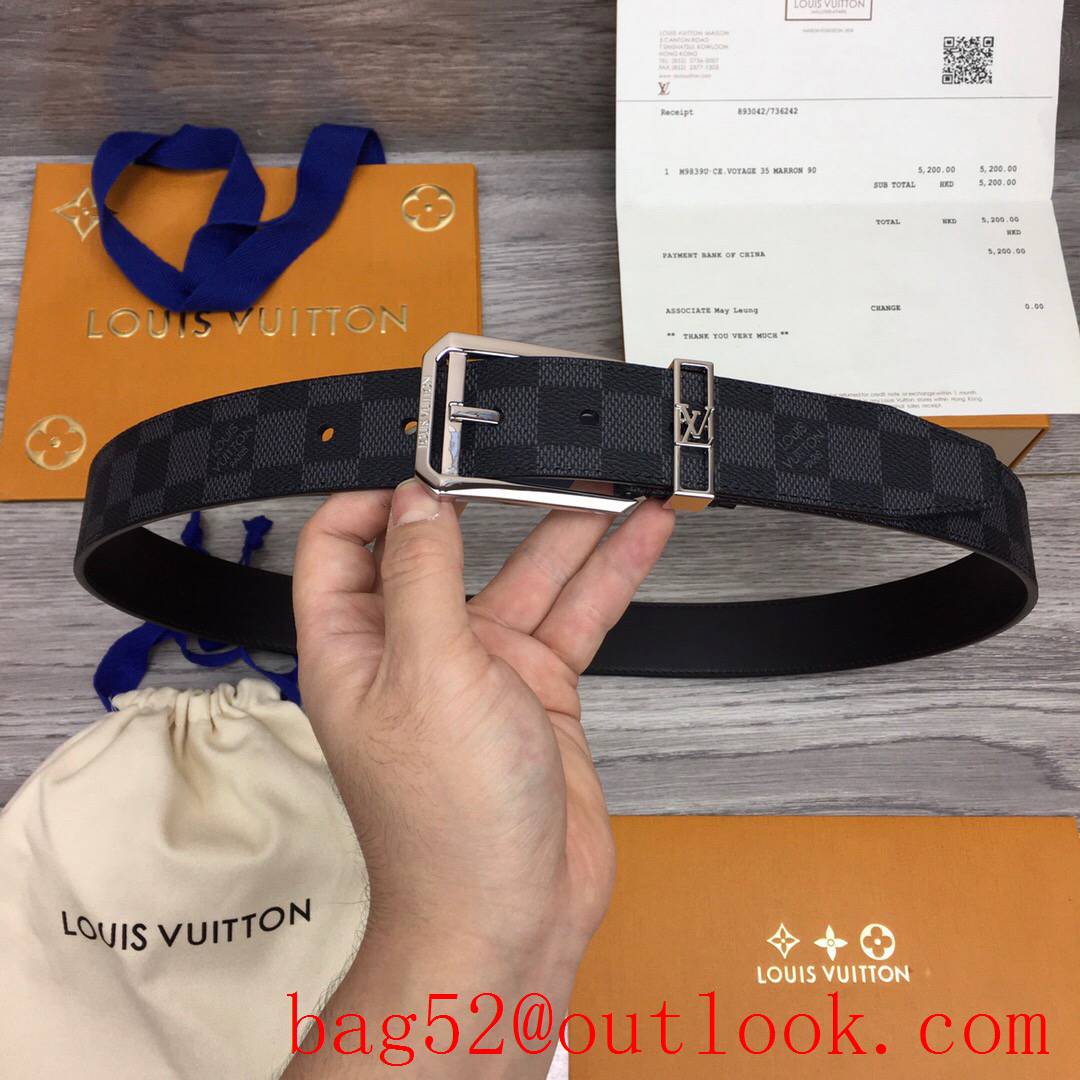 lv Louis Vuitton 35mm new pin buckle leather belt 5 colors