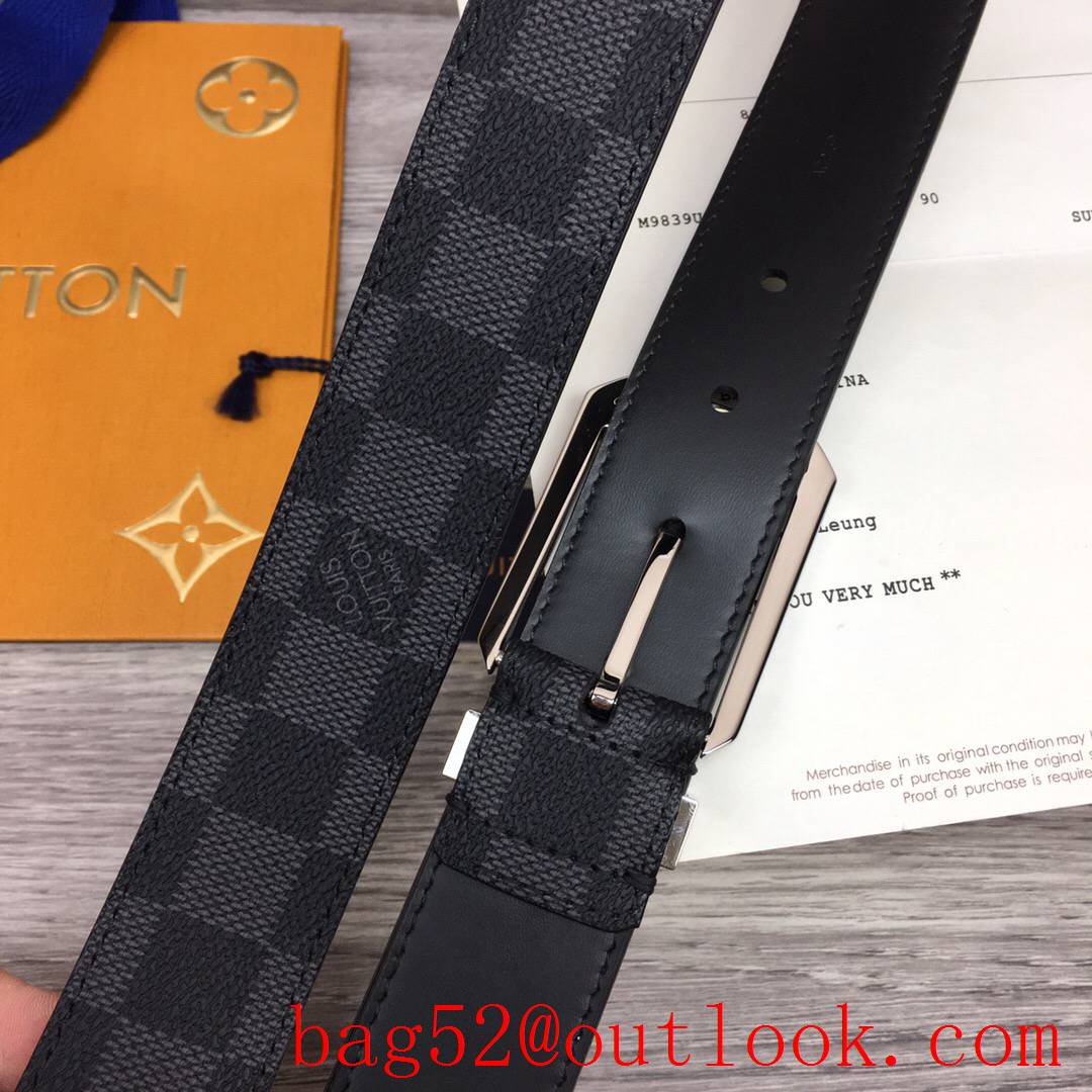 lv Louis Vuitton 35mm new pin buckle leather belt 5 colors